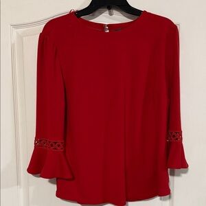 The Limited Red Blouse with Bell Sleeves